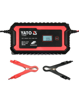 Зарядний прилад мережевий з LCD дисплеєм 230В YATO до акумуляторів 6V-2А 12V-10А, макс. 240AГод