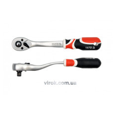 Тріщатка 3/8" з вигнутою ручкою YATO 200 мм 72 зубці