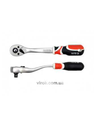 Тріщатка 3/8" з вигнутою ручкою YATO 200 мм 72 зубці