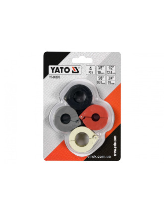 Кліпси для з'єднаннь систем кондиціонування YATO : 3/8", 1/2", 5/8", 3/4", 4 шт