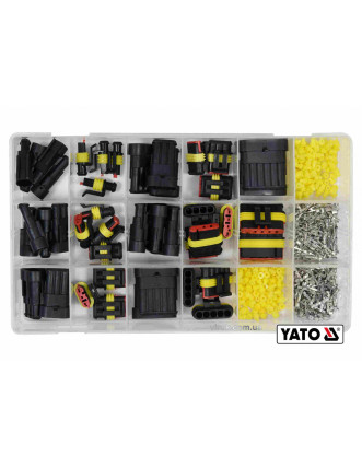 Набір герметичних роз'ємів для електричних контактів YATO 1-6 PIN 424 шт