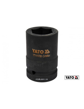 Головка торцева ударна шестигранна YATO 1" М32 x 80 мм Cr-Mo