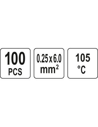 Кембрики термоусадні до 105°C з оловом YATO, для провідників 0.25-6 мм², 100 шт.