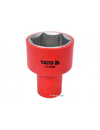 Головка торцева шестигранна діелектрична YATO 1/2" М32 х 60/38 мм VDE до 1000 В