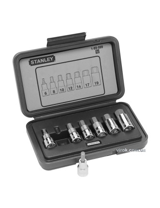 Набір головок торцевих з насадками HEX STANLEY 1/2" H6-H19 мм 7 шт