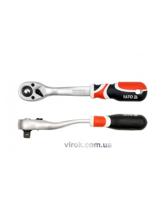 Тріщатка 1/2" з вигнутою ручкою YATO 255 мм 72 зубці