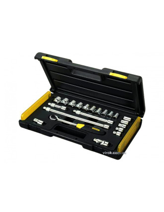 Набір головок торцевих STANLEY "MicroTough" 3/8" з інструментами 21 шт