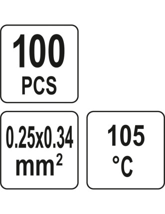 Кембрики термоусадні при t≤ 105°C з припоєм YATO, прозорі, для провідників 0.25- 0.34 мм², 100 шт