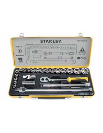 Набір головок торцевих STANLEY 1/2" в металевому футлярі 24 шт