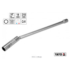 Ключ для свічок запалу дванадцятигранний магнітний YATO 3/8" М14 x 310 мм Cr-V