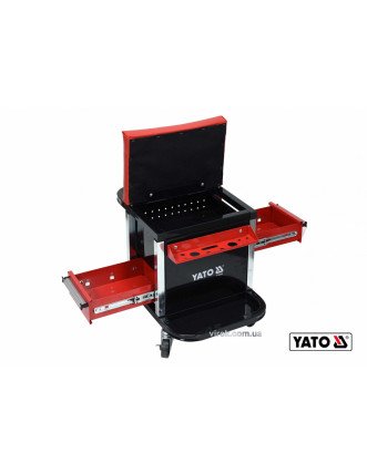 Табурет на колесах YATO з 2 шуфлядами 530 x 470 x 360 мм 150 кг
