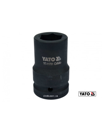 Головка торцева ударна шестигранна YATO 1" М27 x 80 мм Cr-Mo