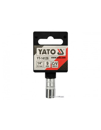 Головка торцева шестигранна YATO 1/4" М9 CrV [Блістер]