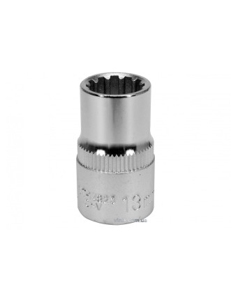 Головка торцева Spline YATO 1/2" M13 x 38 мм CrV [Блістер]