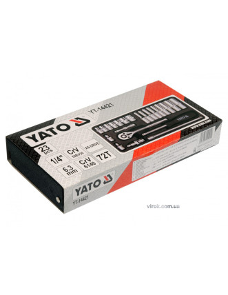 Набір головок торцевих YATO 1/4" М4-13 мм 23 предмета
