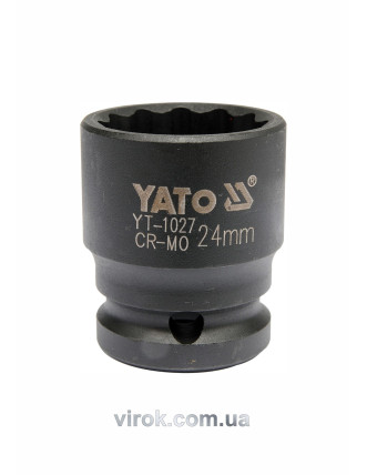 Головка торцева ударна дванадцятигранна для ступиць YATO 1/2" М24 х 39 мм