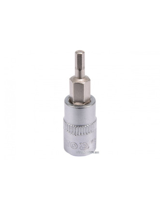 Головка торцева з викрутковою насадкою HEX YATO 1/4" H3 x 37 мм