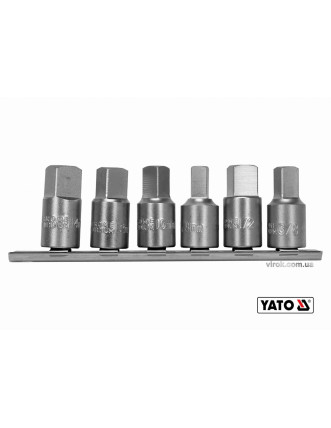 Набір торцевих головок для оливозливних пробок YATO 3/8" 3/8" 1/2" 8-10-12-14 мм 6 шт