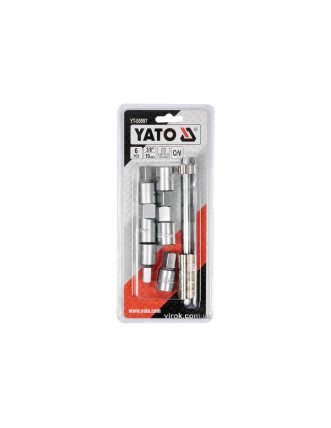 Набір торцевих головок для оливозливних пробок YATO 3/8" 3/8" 1/2" 8-10-12-14 мм 6 шт
