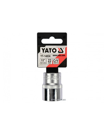 Головка торцева Spline YATO 1/2" M22 x 38 мм CrV [Блістер]