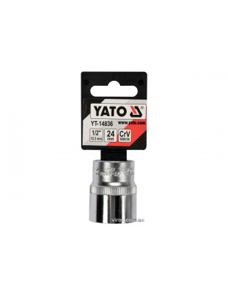 Головка торцева Spline YATO 1/2" M24 x 38 мм CrV [Блістер]