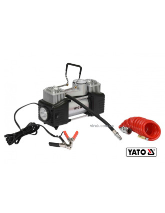 Компресор автомобільний YATO 12 В 250 Вт 60 л/хв 1 МПа + шланг 5 м + насадки + мішок