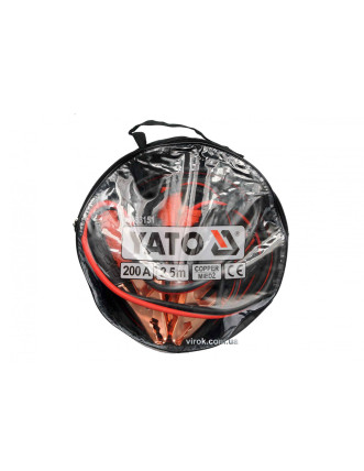 Кабелі пускові до акумулятора YATO 200 A 2.5 м 2 шт