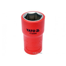 Головка торцева шестигранна діелектрична YATO 3/8" М16 х 45/28 мм VDE до 1000 В