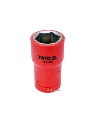 Головка торцева шестигранна діелектрична YATO 3/8" М16 х 45/28 мм VDE до 1000 В