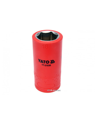 Головка торцева шестигранна діелектрична YATO 1/2" М16 х 55/38 мм VDE до 1000 В